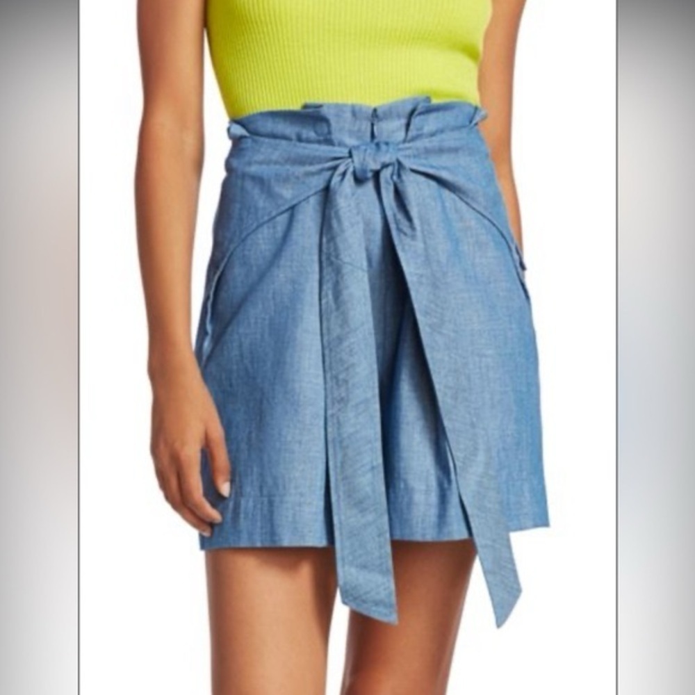 3.1 PHILLIP LIM Belted Chambray Paperbag Shorts